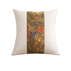 Accent cushion in beige and batik
